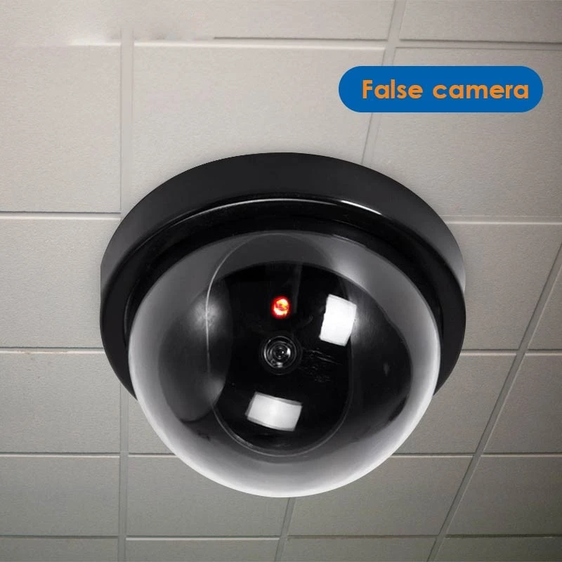 Simulation Dummy Hemisphere Dome Camera Indoor/Outdoor Waterproof with Flashing Red LED Light Alarm Fake Monitor With Strobe |