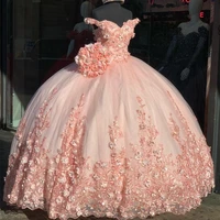 pink quinceanera dresses off the shoulder appliques beading princess pageant party sweet 16 ball gown vestidos de 15 a%c3%b1os