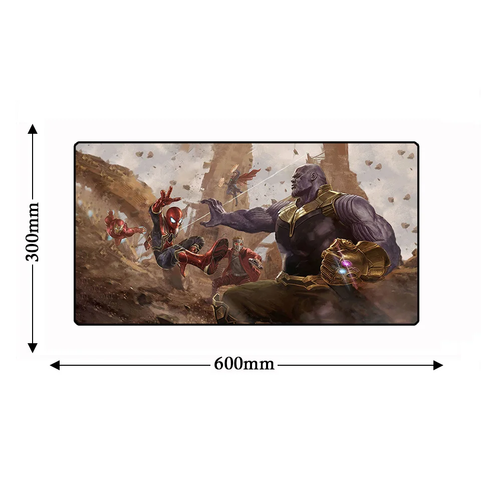 Большой коврик для мыши 600*300 мм с аниме Infinity War Marvel Avengerse противоскользящий