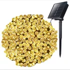 Гирлянда с солнечной батареей для сада, водонепроницаемое наружное освещение, 7 м, 12 м, 22 м, 6 в, рождественское, рождественское, праздничное украшение, Сказочная гирлянда на солнечной батарее