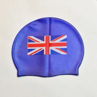 Флаг США, Россия, силиконовая шапочка для купания, водонепроницаемая, UK AU, CN, шапочка для плавания, s, для мужчин и женщин, шапочка для плавания, подходит для головы 50-60 см - Цвет: UK Blue