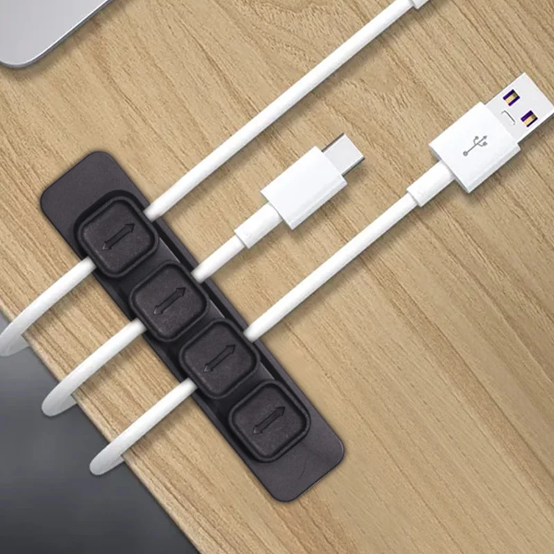 17*90mm Organizer Desktop Self-Adhesive USB Data Cable Wire Nail-Free Storage Holder With Magnetic | Электроника
