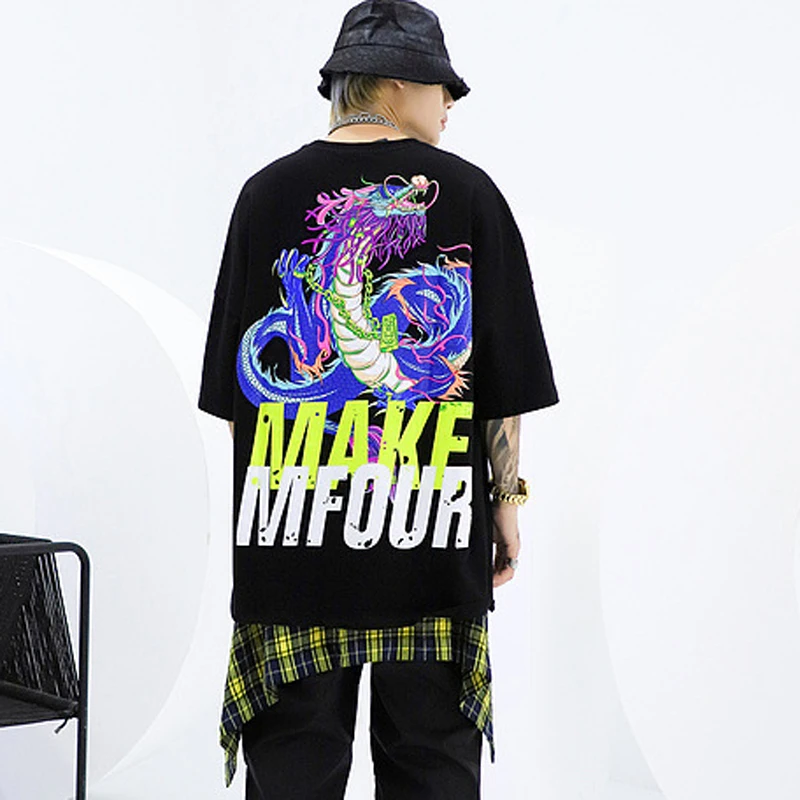 Мужские хипстерские футболки с принтом в стиле панк рок короткими рукавами