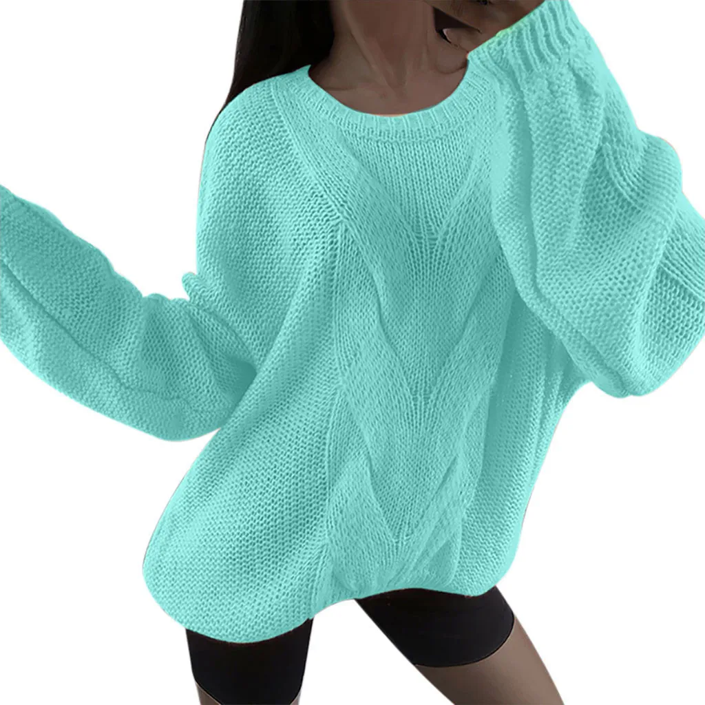 Casual Knitted Sweater Women Streetwear V Neck Long Sleeve Pullovers Loose Solid Coat Autumn Winter Fashion Women's Sweater#g3 | Женская