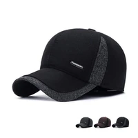 new warm winter spring ear flaps for men hat thickened baseball cap with ears mens cotton hat snapback hats