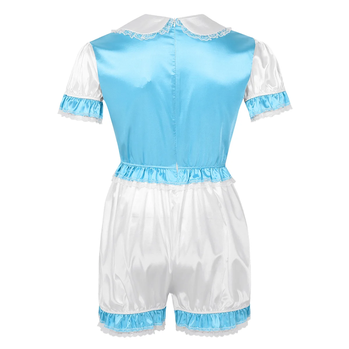 Мужское Шелковистое атласное эротическое белье боди одежда для сна с короткими