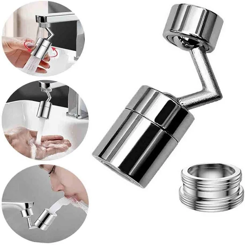 

720 Rotatable Filter Faucet Universal Water Saving Nozzle Attachment 2 Mode Anti-Splash Swivel Sprayer Movable Tap for Kitchen