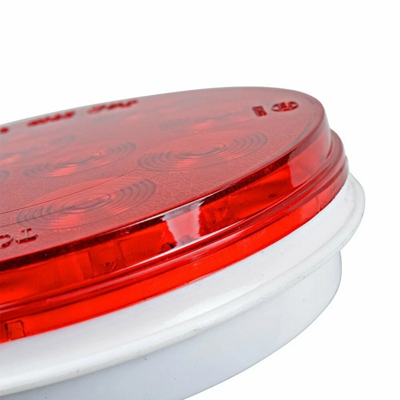 

4Pcs 4Inch Round 12 Red Led Trailer Tail Lights Truck Stop Brake Lamp with Grommet
