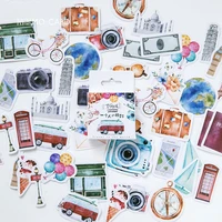 46 pcsbag diy cute kawaii girl papers travel stickers vintage romantic for diary decoration scrapbooking