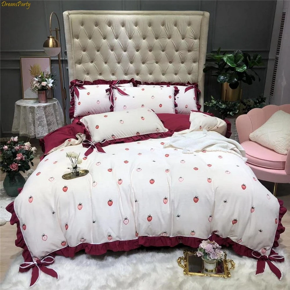 

Comfortable Four-Piece Quilt Cover Duvet Cover Bed Sheet 1.5m/1.8m Pillowcase Bedding Sets Quilt Cover