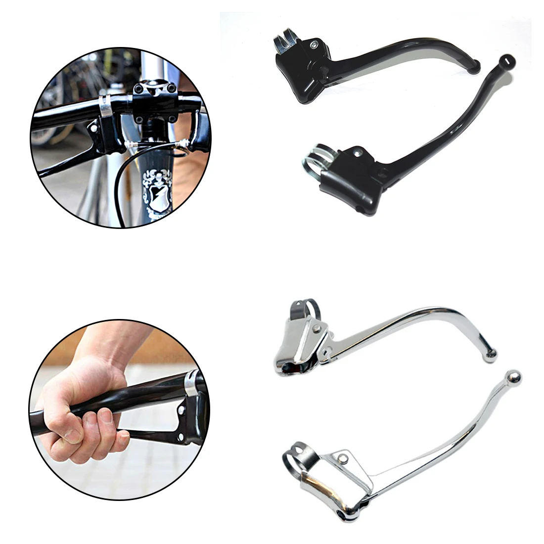 

1 Pair Brake Levers Bicycle Fixed Gear Metal Dc139 Grip Pipe Bent Cycling Road Bike Parts Accessories Fit From 22 To 24mm Grip