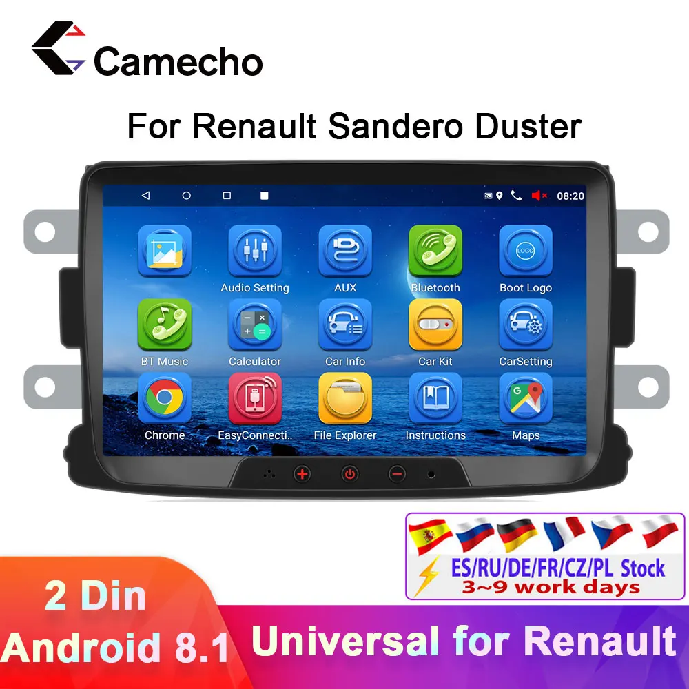 Автомобильный мультимедийный плеер Camecho 2 din android 8 дюймов HD сенсорный экран Android 1