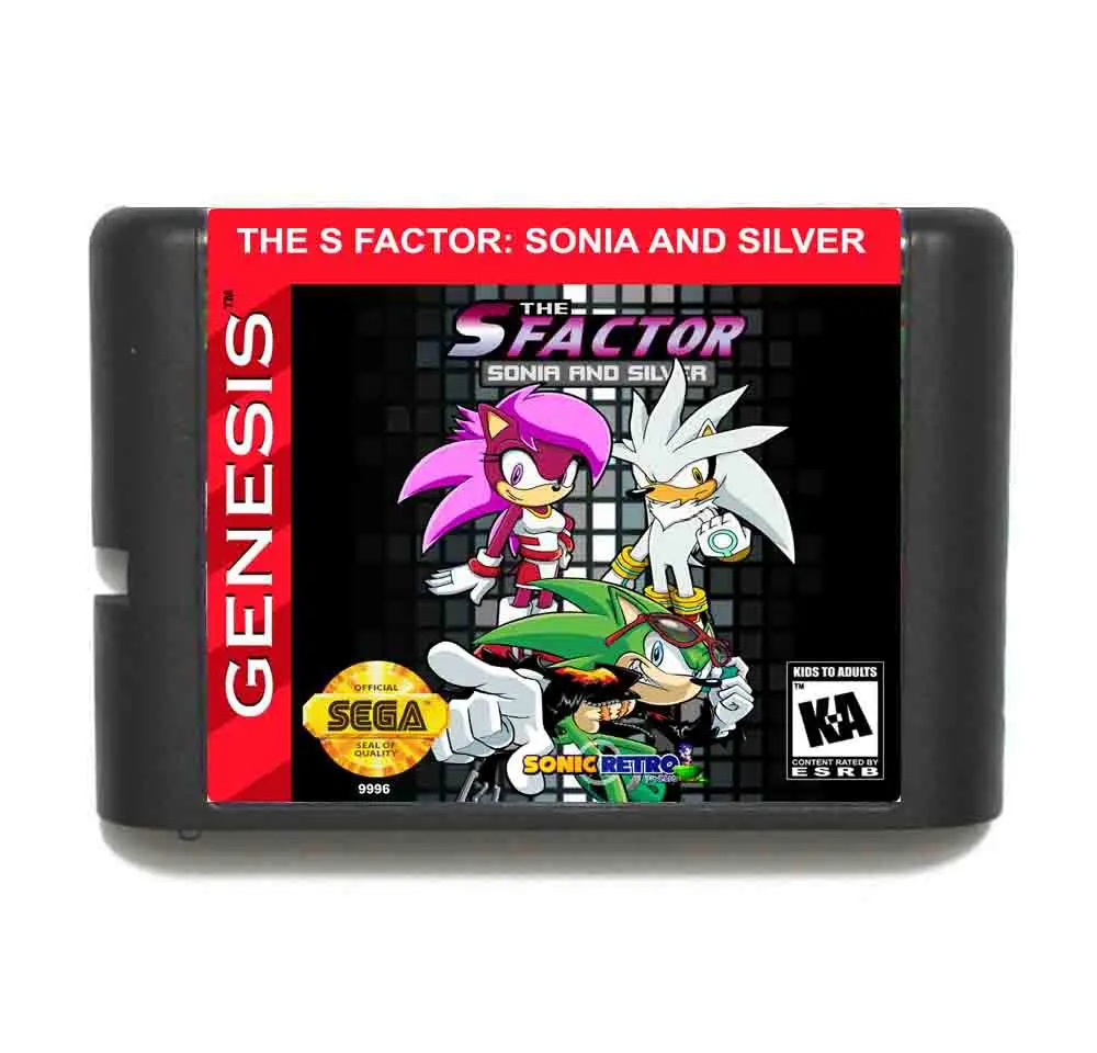 Хит продаж S фактор Sonic и серебристый 16 бит MD карточная игра с коробку для Sega