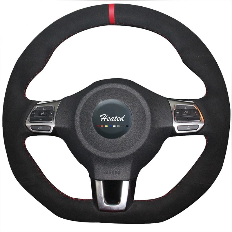 Оплетка на руль для Volkswagen Golf 6 GTI MK6 VW Polo Scirocco R Passat CC Line 2010 capa para volante|on the steering wheel|capa