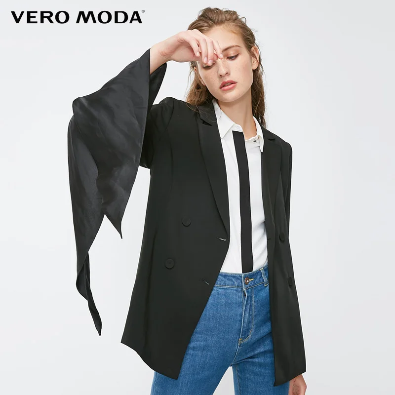Vero Moda новый черный костюм с манжетами из ленты воротник отворотами vadim |