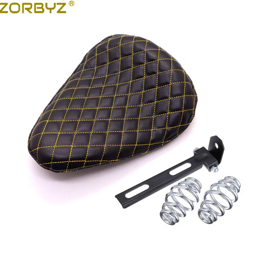 ZORBYZ черная мотоциклетная искусственная кожа Алмазная Одиночная пружина и