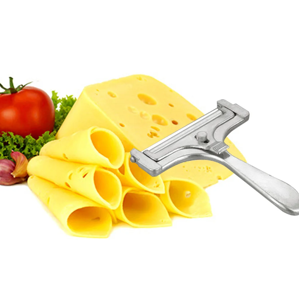 

Silver Adjustable Cheese Slicer Cutter Butter Planer Grater With Wire Zinc Alloy Kitchen Accessories