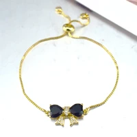 2021 hot selling fashion jewelry high quality delicate zircon bracelet bowknot adjustable chain bracelet for women