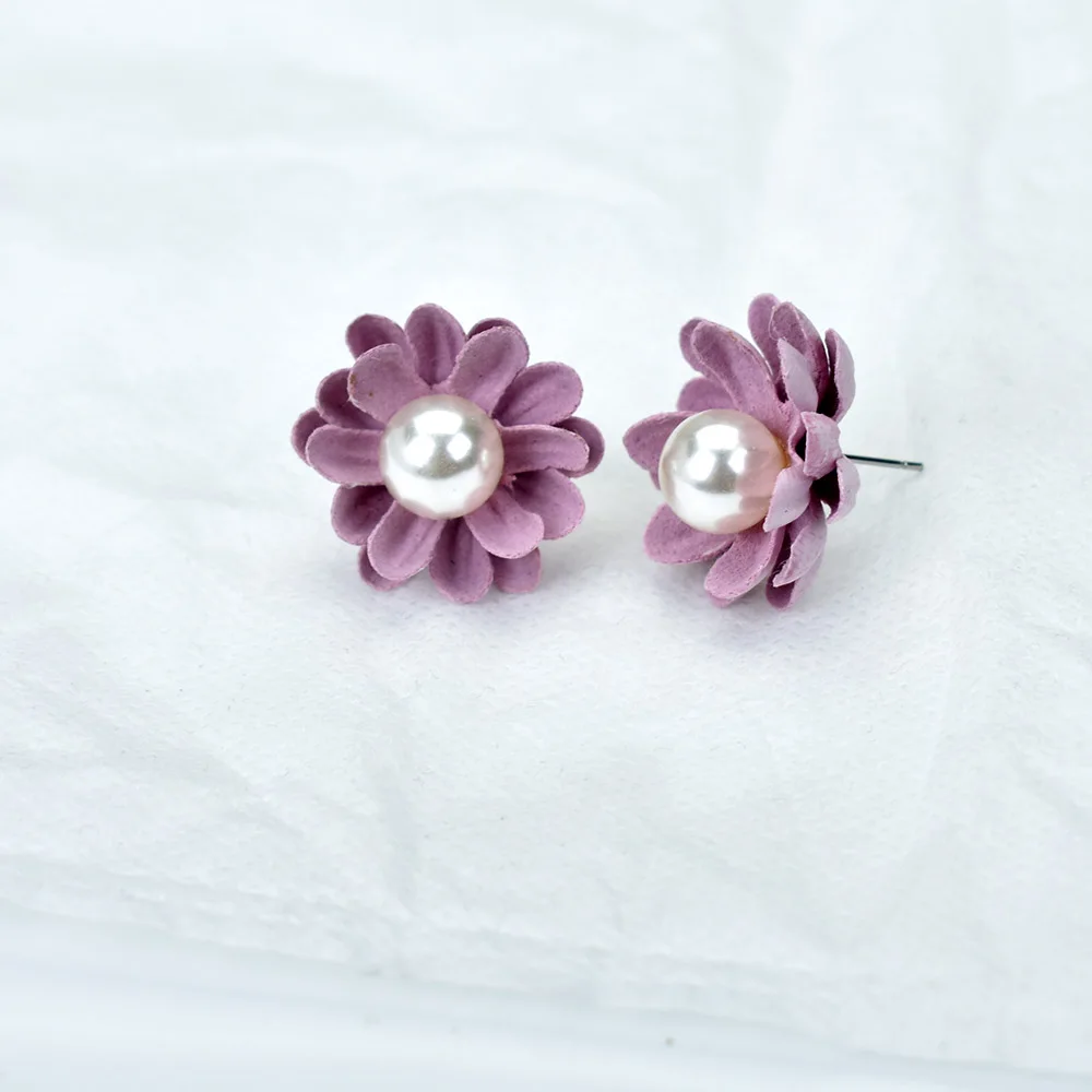 Женские серьги-гвоздики с имитацией жемчуга синие серьги цветком | Украшения и