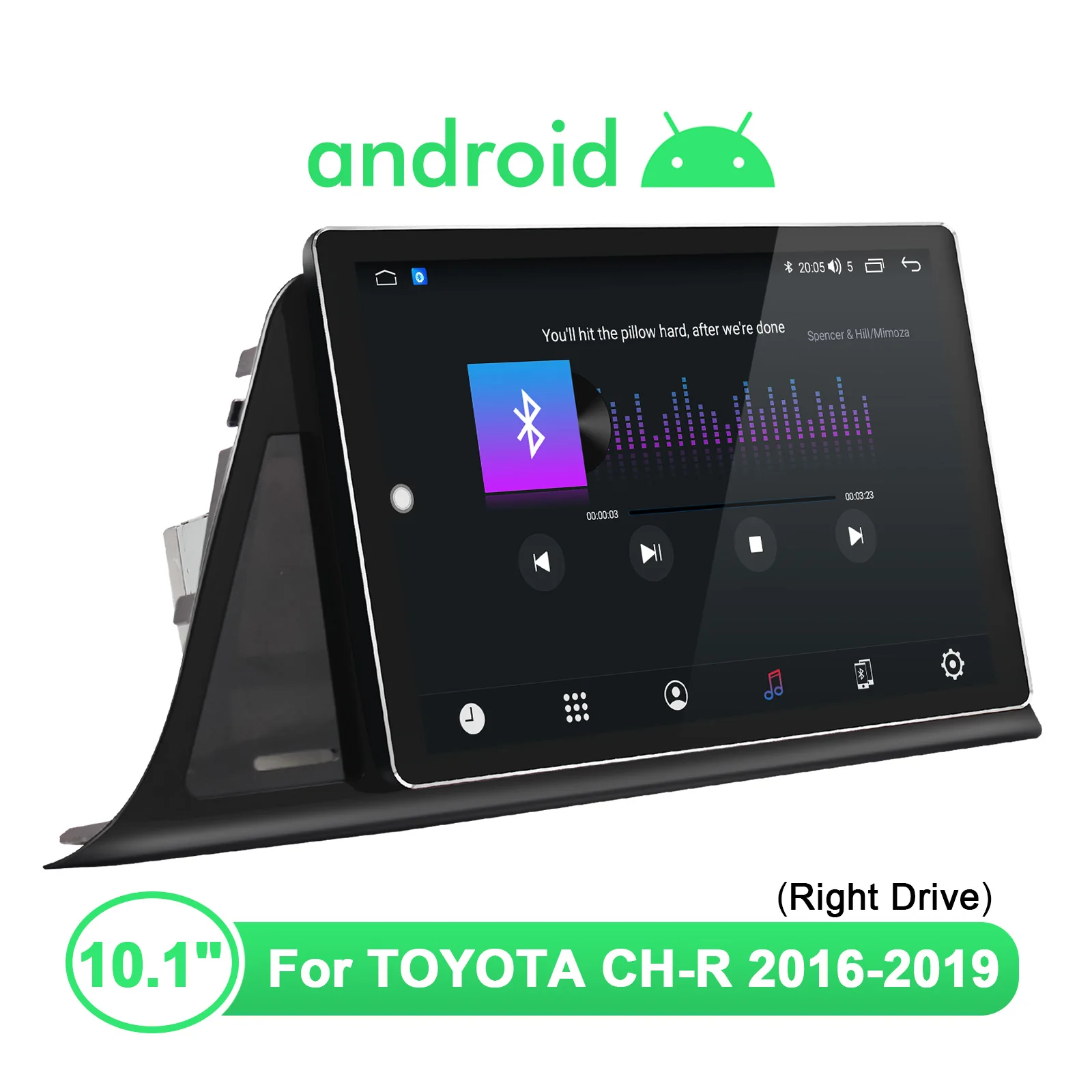 저렴한 라디오 2 딘 스테레오 수신기 자동차 헤드 유닛 GPS 네비게이터 HD 1280*800 도요타 C-HR CH-R CHR 2016 2019 무선 안드로이드 자동