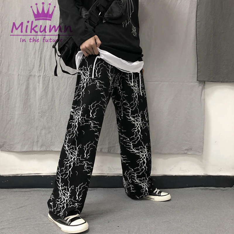 Повседневные свободные брюки с карманами и молнией в стиле Харадзюку прямые