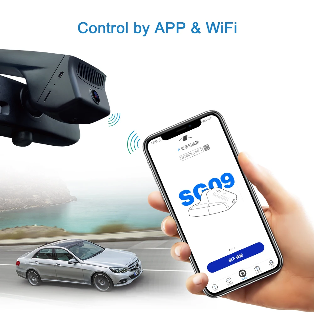 HAIZHEN Dash Cam 1920x1080P HD Скрытая камера в автомобиль DVR 6-объектив WiFi приложение