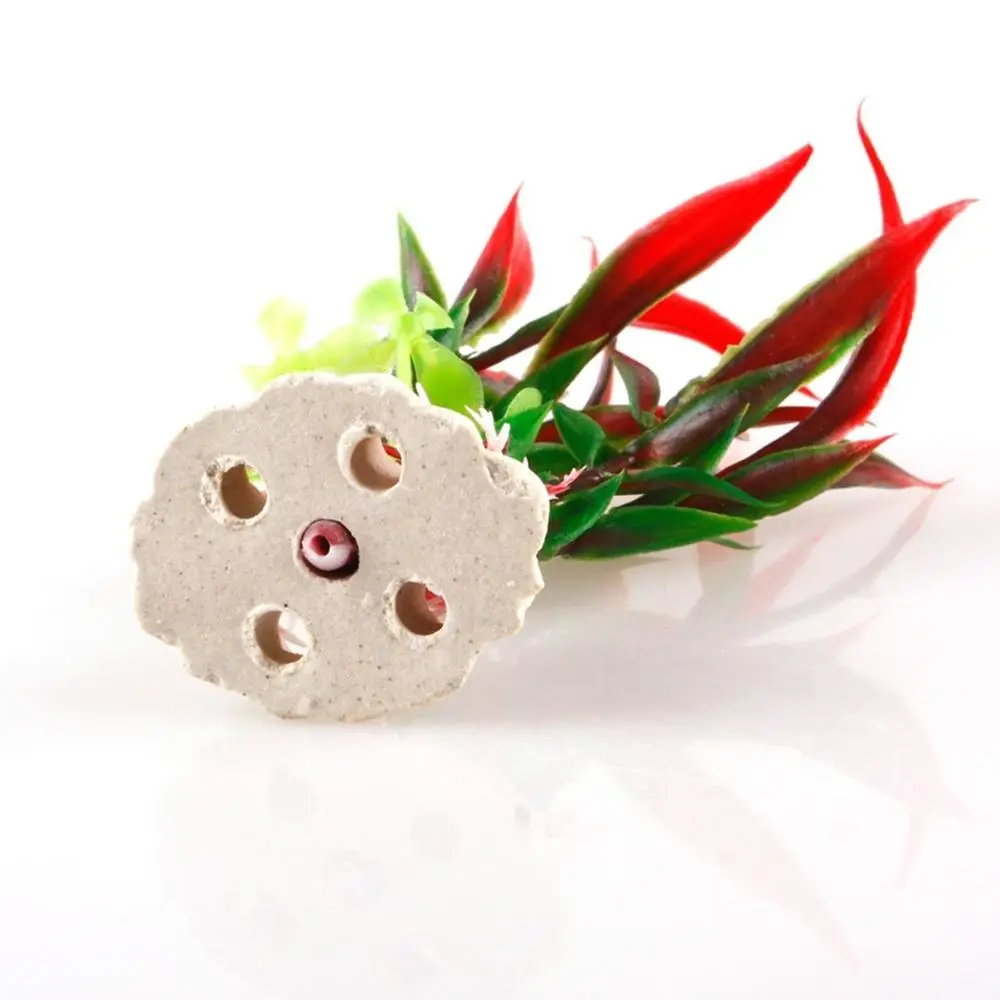 Аквариумная искусственная пластиковая трава для воды керамическая основа