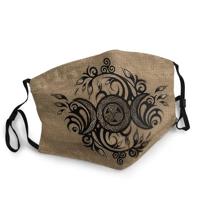 

Многоразовая маска для лица Triple Moon с Triskelion, маска для лица с пентаграммой, языческая маска Wiccan против пыли и смога, разноцветная