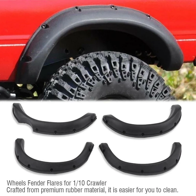 4Pcs Rubber Fender Prevent Scratch Widening Wheel Eyebrow for 1:10 Tamiya RC 4WD TF2 Mojave Hilux Crawler Car Body Part | Игрушки и