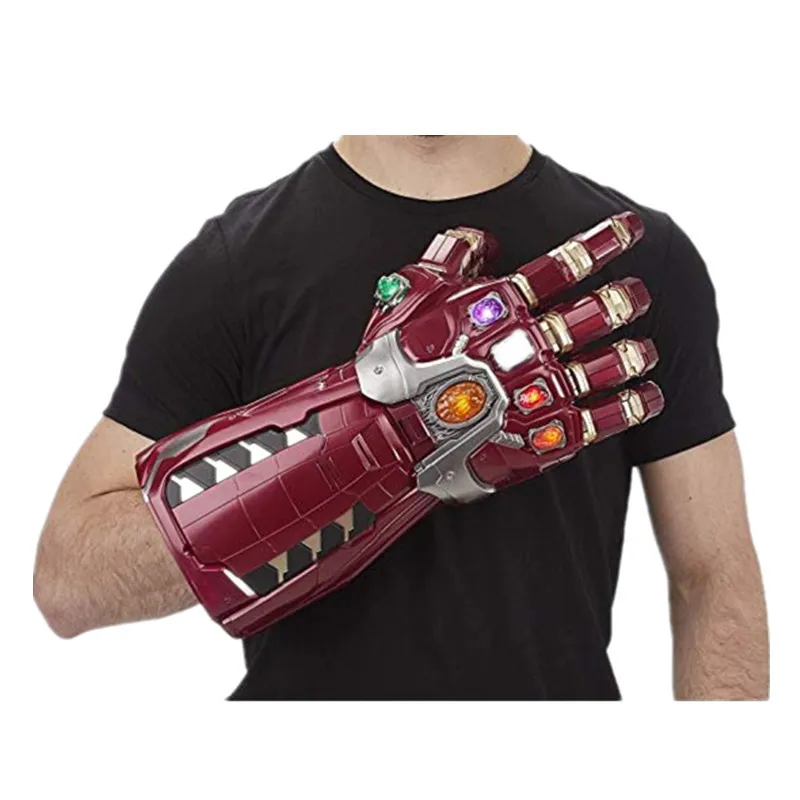 Роскошные 1:1 ПВХ светодиодные Мстители Endgame Железный человек Gauntlet Thanos Infinity Armor
