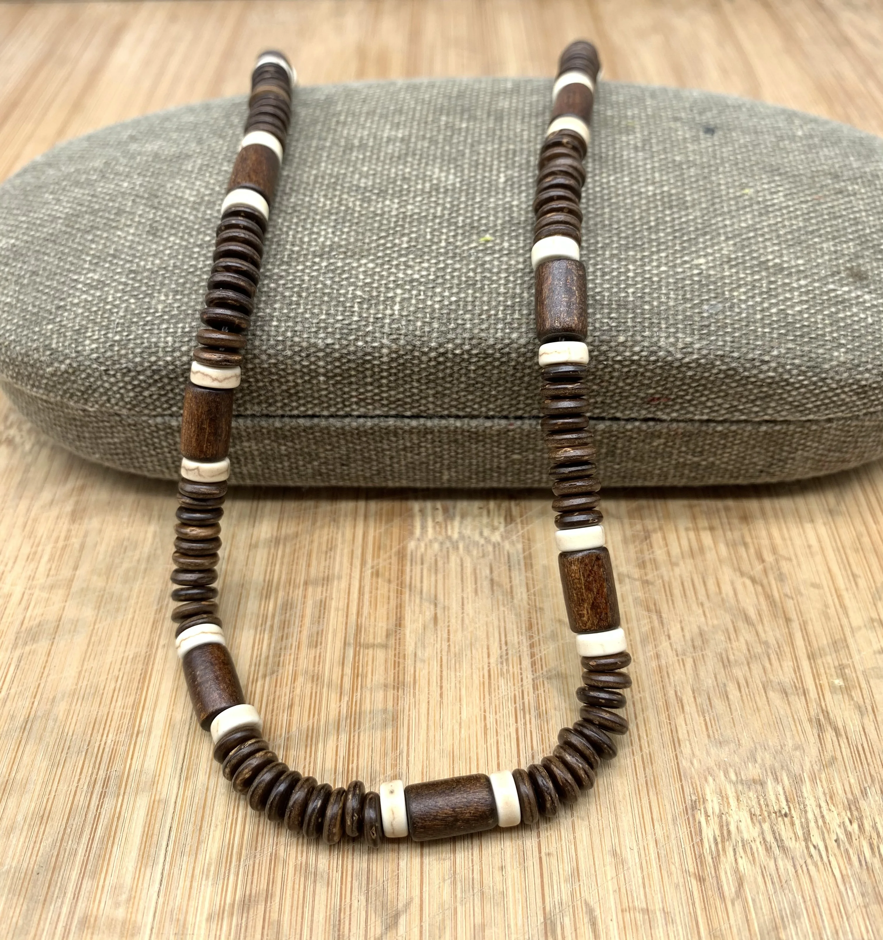 Ожерелье из натурального камня в стиле ретро с бусинами ожерелье кокосового