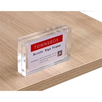 clear magnetic menu price card display stand 10070mm double sided acrylic photo picture table desk poster sign holder