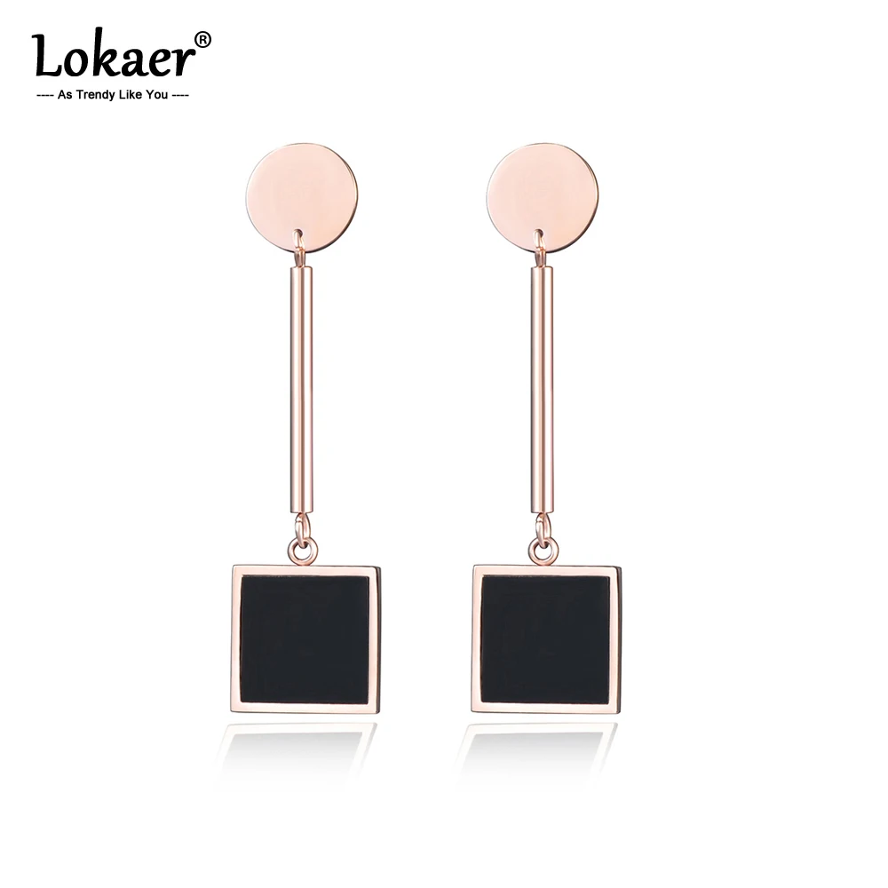 Женская Двухцветная бижутерия из нержавеющей стали E17016|dangle drop earings|dangle earringsdrop dangle