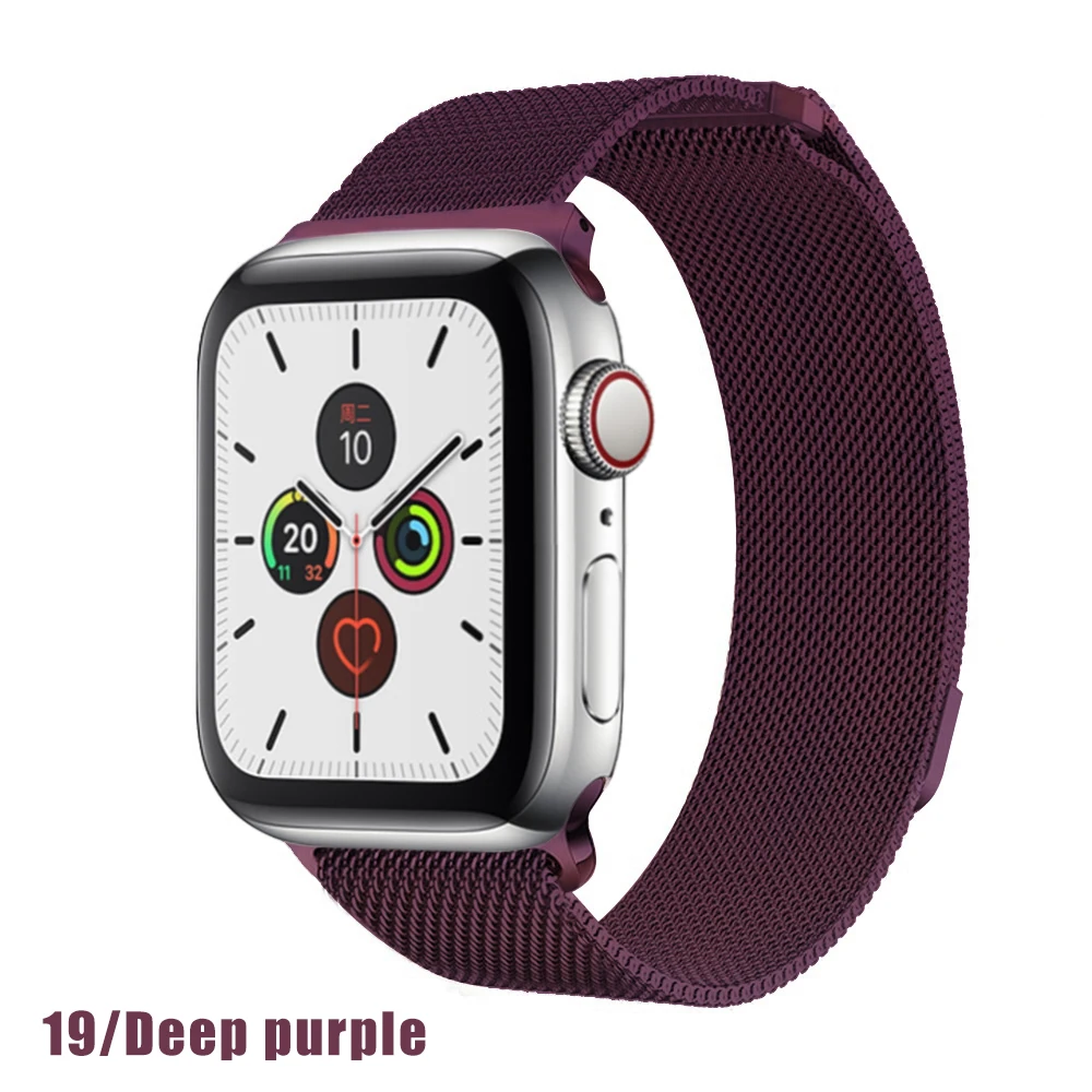 Миланская петля для apple watch серии 1 2 3 4 5 ремешок для iwatch ремешок из нержавеющей стали магнитная пряжка 38 мм 40 мм 42 мм 44 мм браслет