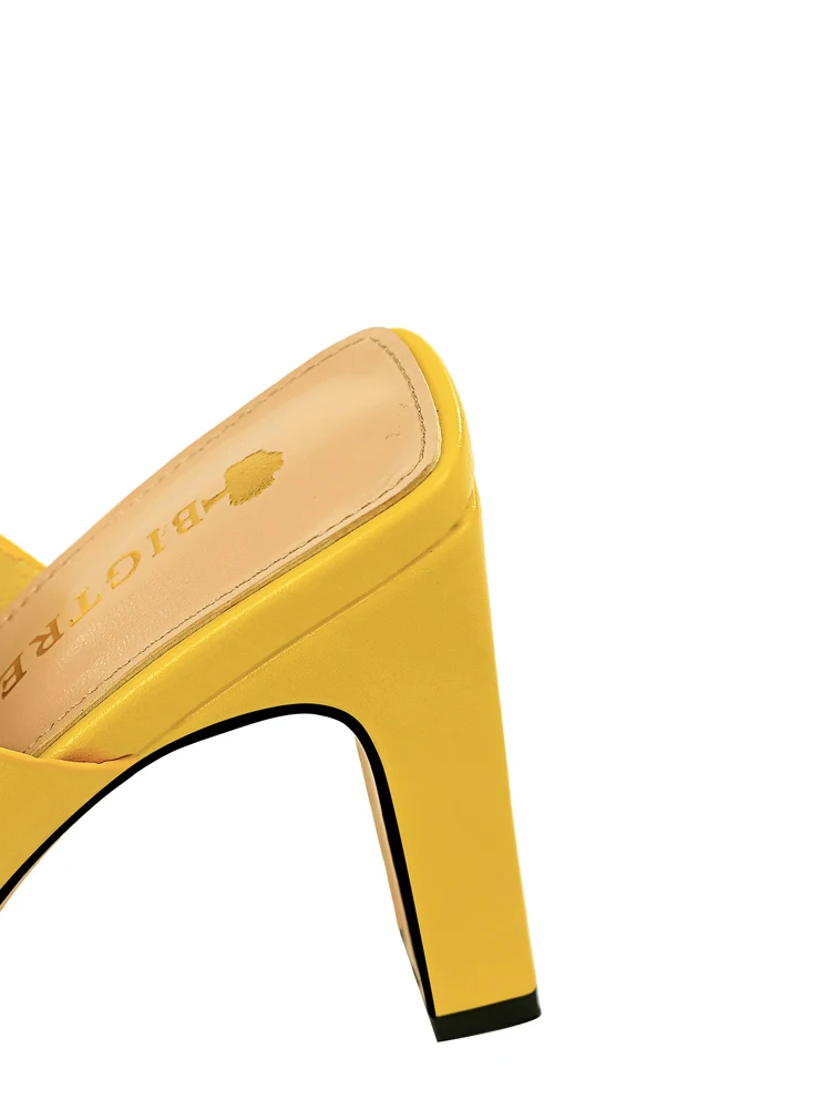 

Women's shoes summer cool slippers high heels the fish's mouth square head fashion contracted trend show thin