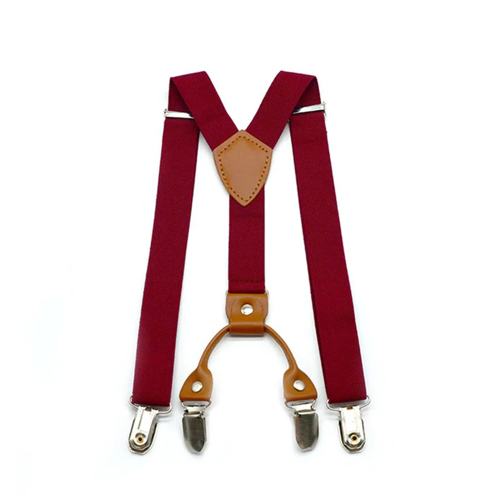 

Kids Children Adjustable Suspenders Braces Clip-On Elastic For Boys Girls Soild Color Y-Back Braces Elastic Adjustable Suspender