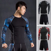 new mens gym comprehensive training tight fitting suit mens basketball running sportswear long sleeved t shirt