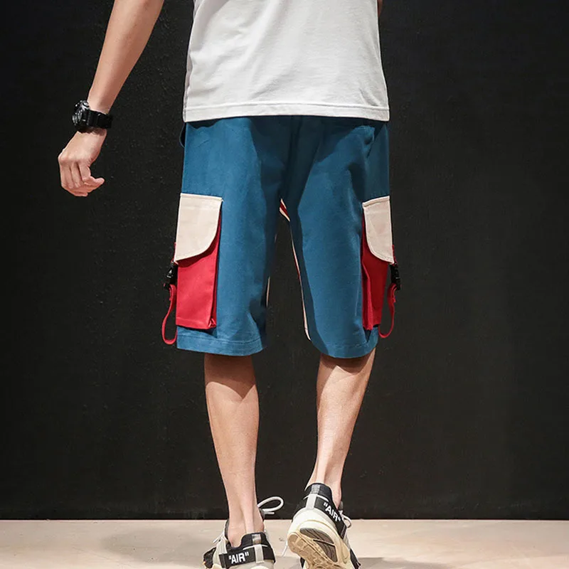 

Men safari style 2020 new summer cotton loose male casual shorts knee-length teenage boy very cool big pocket S03