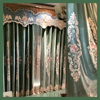 european style light luxury atmosphere shading embroidery curtains for living room bedroom villa high end curtain customization
