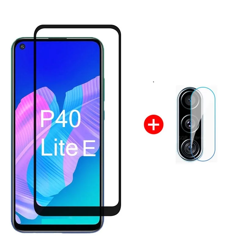 2 в 1 3D закаленное стекло для Huawei P40 lite E Защитная пленка объектива камеры P 40