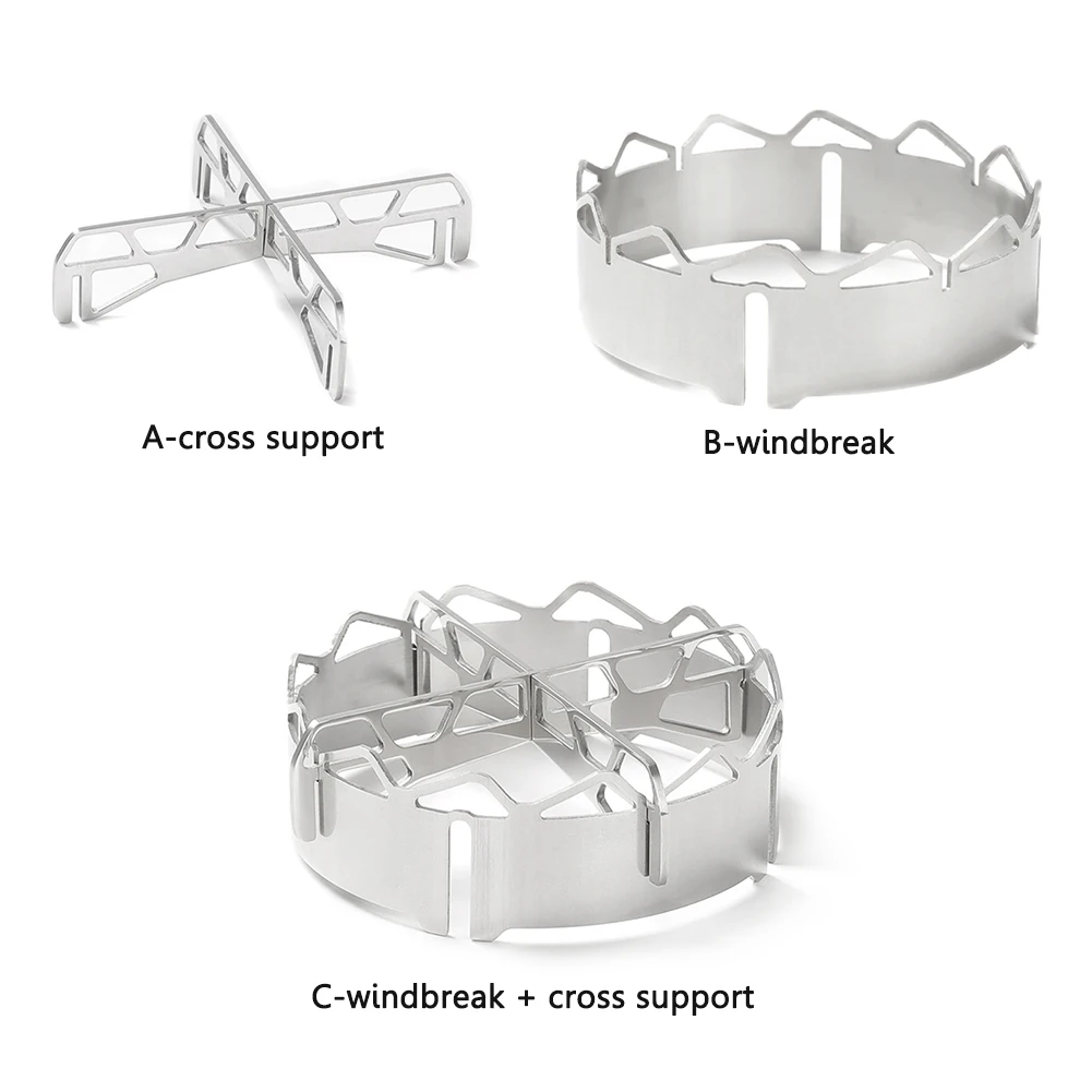 Газовая плита с ветрозащитным кольцом круглая термостойкая из нержавеющей стали