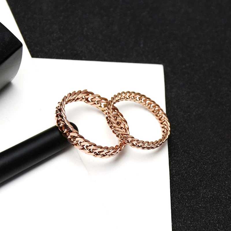 TOSOKO ювелирные изделия из нержавеющей стали Боковая цепь крученое кольцо крутое
