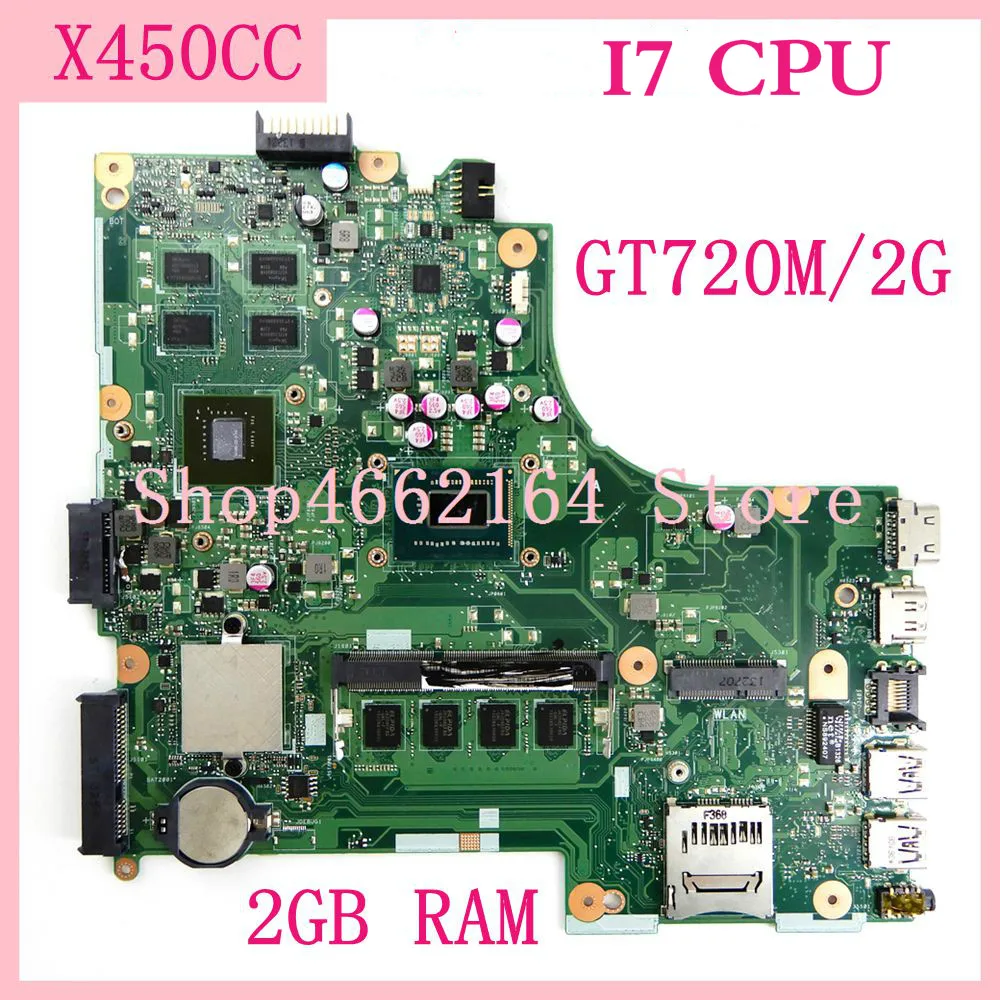 

Материнская плата X450CC для ноутбука I7 CPU GT720M/2G 2 Гб ОЗУ для Asus X459CC X450CC X450C X450 материнская плата для ноутбука X450CC тест материнской платы