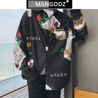 Рубашка мужская, с цветочным принтом, осенняя, повседневная, винтажная, свободная, с длинным рукавом, в стиле Харадзюку, 2021