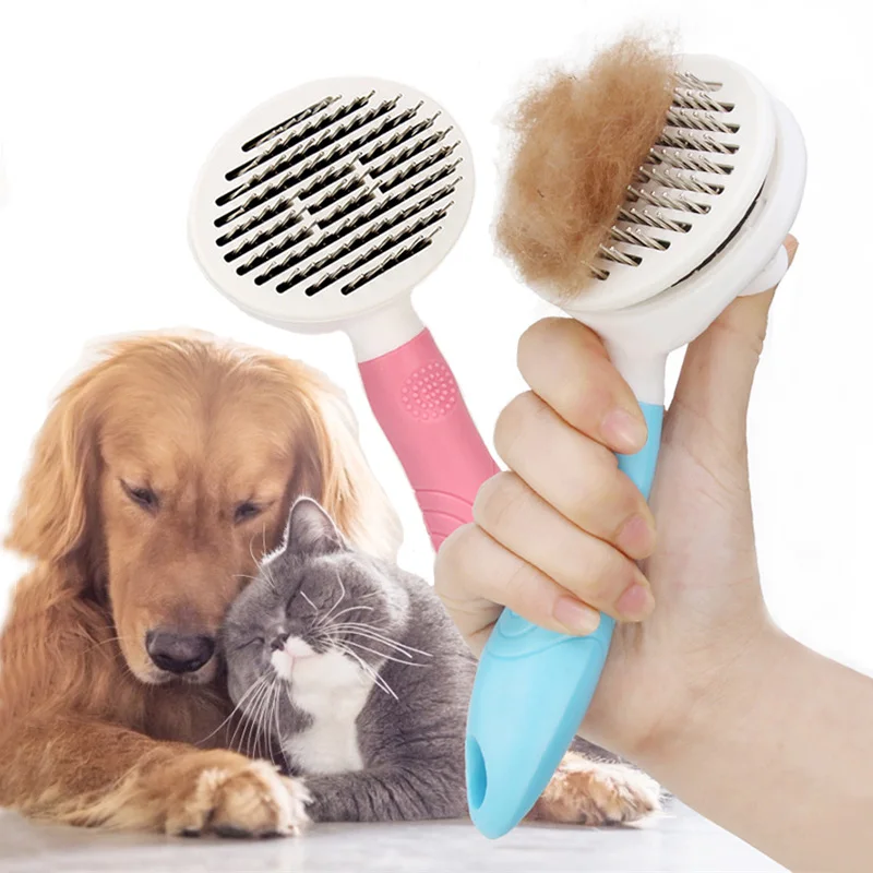 

Dog Hair Removal Comb Cat Grooming Comb Gloves Pet Self Clean Brush for Dog Cat Remove Loose Hair with One Click Pet Accessories