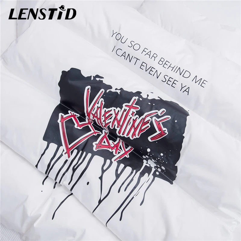 LENSTID 2019 хип-хоп готический стиль надпись граффити принт уличная одежда мужская
