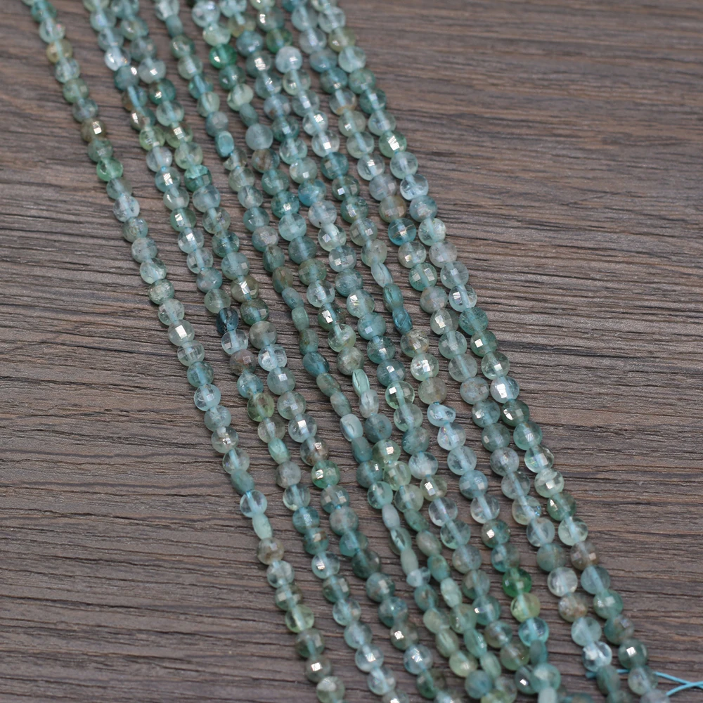 

Natural Stone Beads Faceted Coin Shape Apatite Quartzs Spacer Bead for Jewelry Making Bracelet Necklace Accessories
