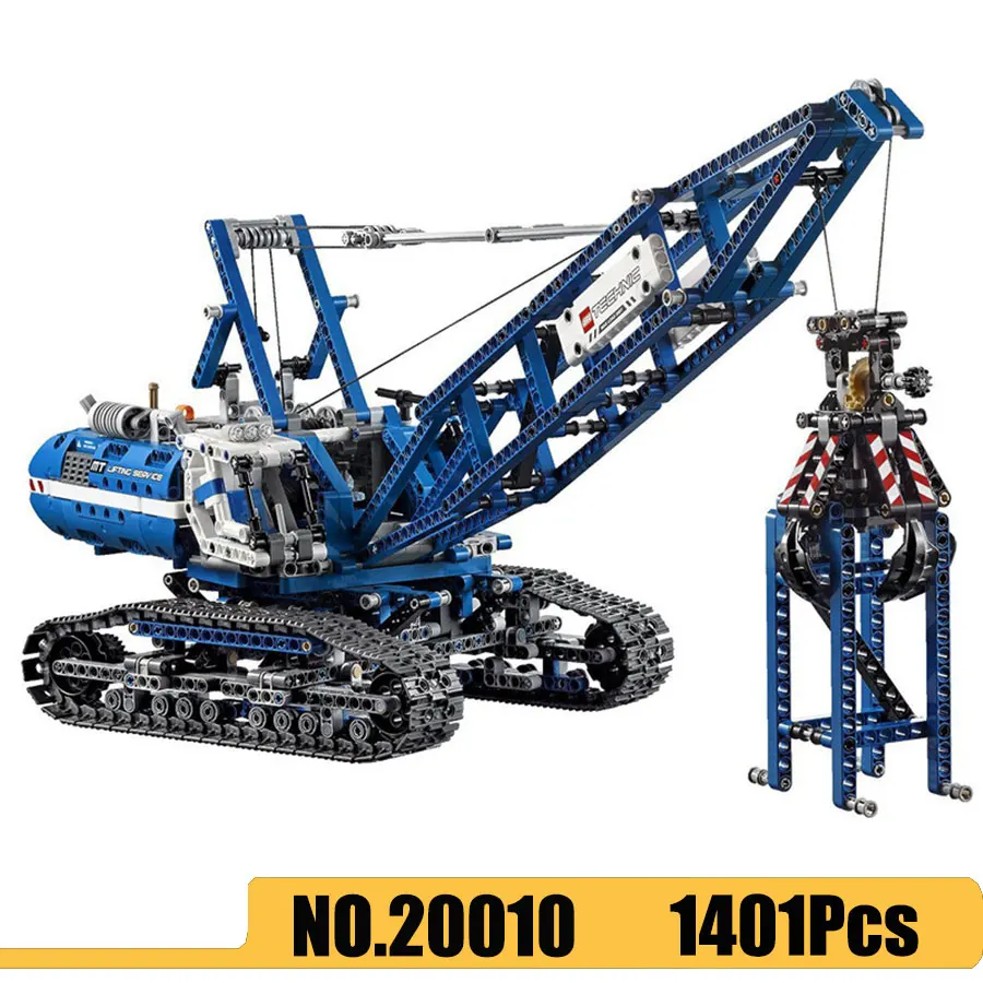 Модель гусеничного крана 20010 Technic серии модель башенного строительные блоки