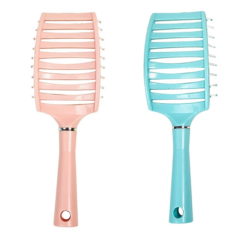 

2PCS Hair Brush Girls Hair Scalp Massage Comb Women Wet Curly Detangle Hair Brush For Styling Tool (Pink & Blue)