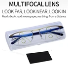 Очки для чтения с прогрессивным мультифокусом для мужчин и женщин, очки для чтения с защитой от сисветильник и близорукости, металлические очки с защитой от излучения, 2021